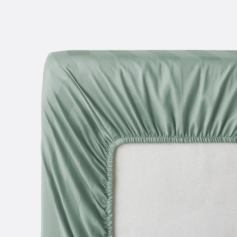 Victor Striped Washed Cotton Satin Fitted Sheet - 2