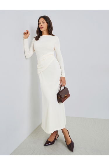 Women Wrap Panel Maxi Dress