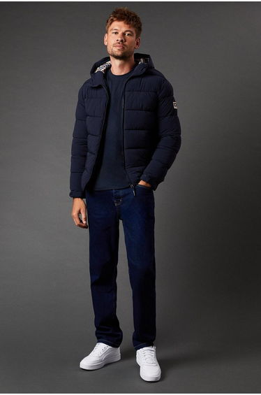 Active Primaloft Padded Hooded Jacket Navy - navy