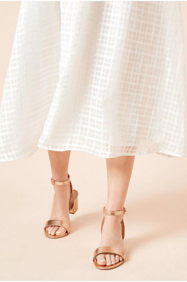 Wide Fit Tommi Barely There Mid Block Heel Sandals