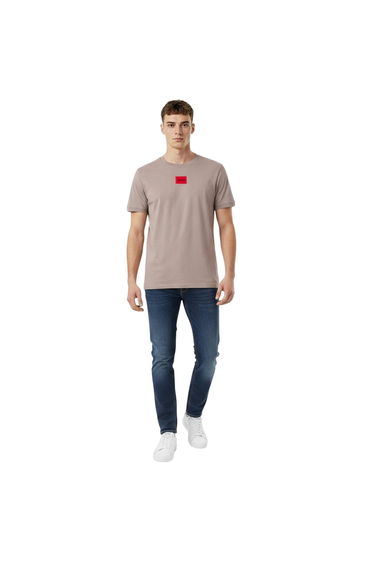 Hugo Mens Diragolino Chest Logo T-Shirt - Brown