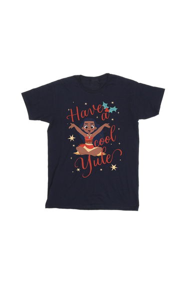 Moana Girls Have A Cool Yule Cotton T-Shirt - Navy Blue