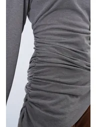 Women's Mink Crew Neck Asymmetrical Cut Long Tunic - 7