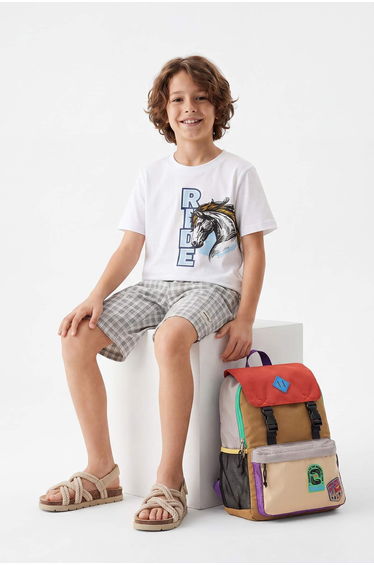 White Boy's Printed Knitted T-Shirt