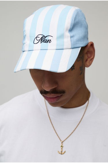 Man Script Stripe Country Manor Cap - light blue