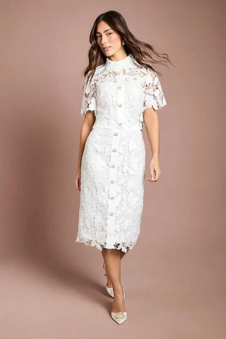 Lace Pearl Button Shirt