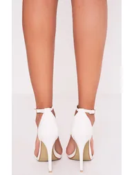Clover White Strap Heeled Sandals - 3
