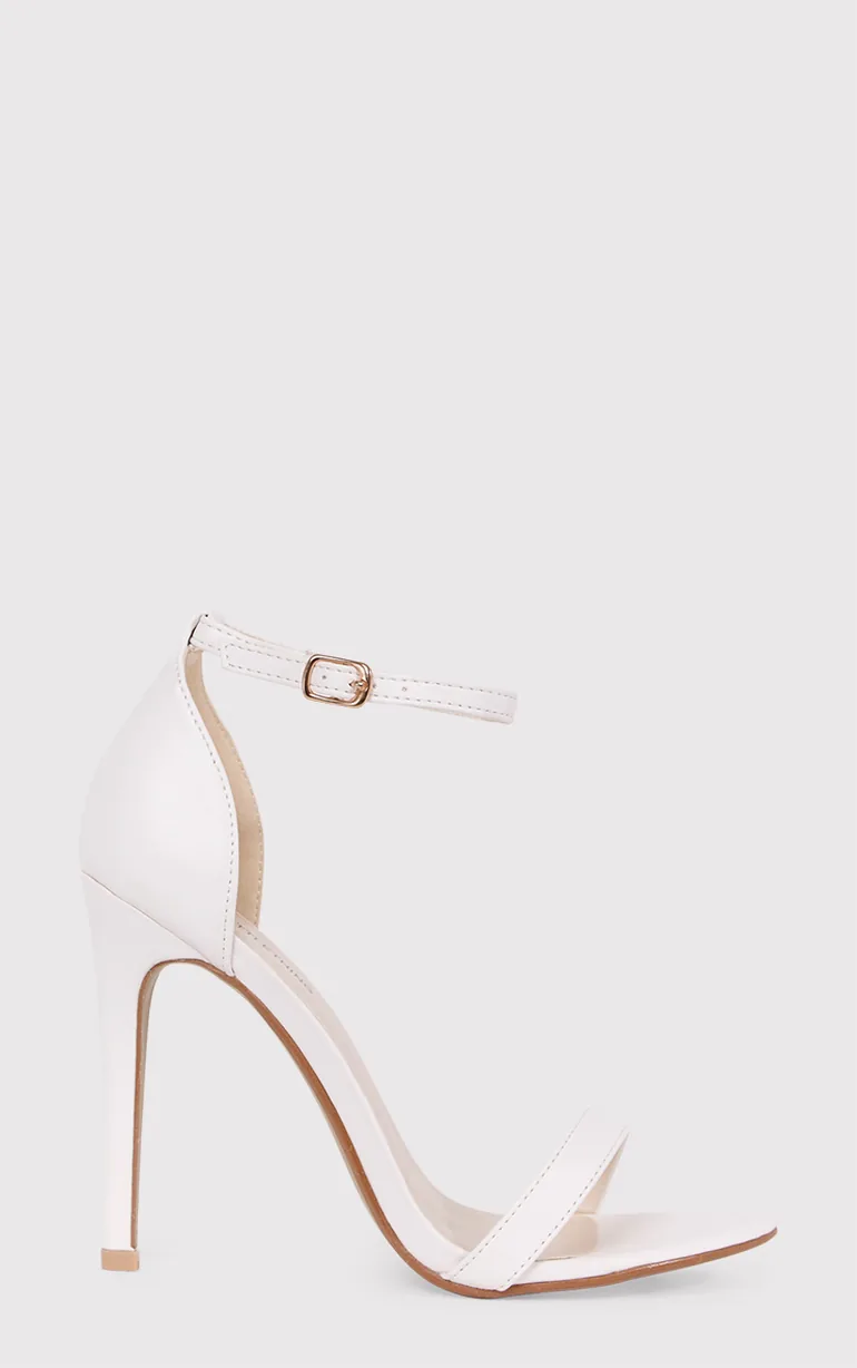Clover White Strap Heeled Sandals - 1