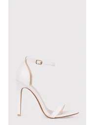 Clover White Strap Heeled Sandals - 1