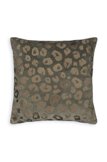 Thelma 45 x 45cm Embroidered Leopard Print 100% Cotton Cushion Cover