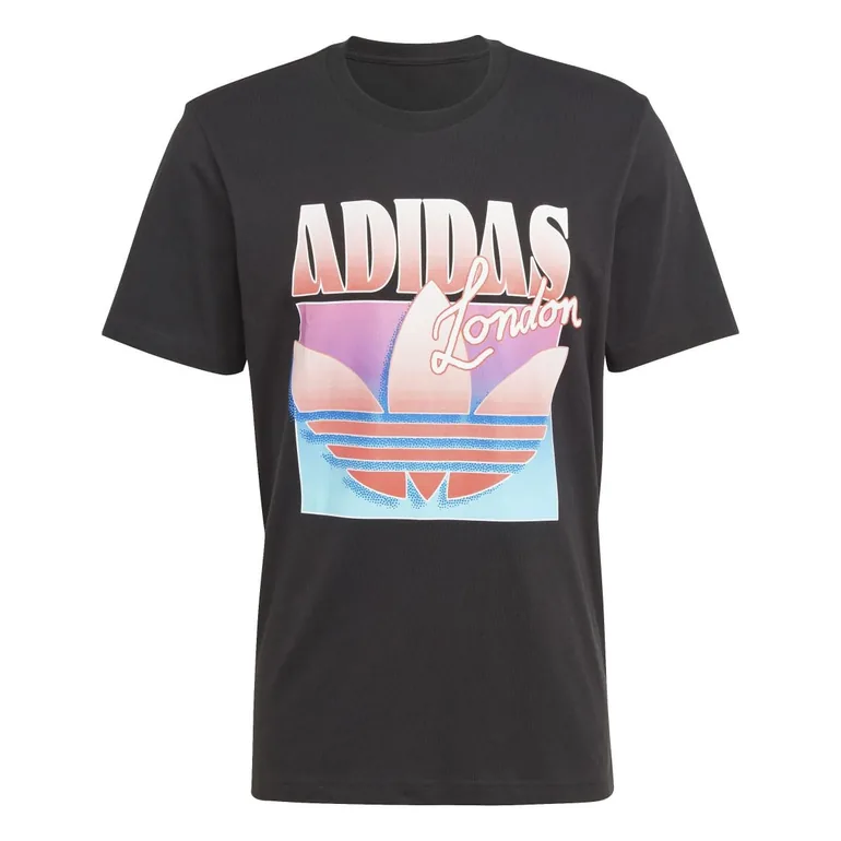 Men's adidas Originals Key City London Brand T-Shirt in Black - 4
