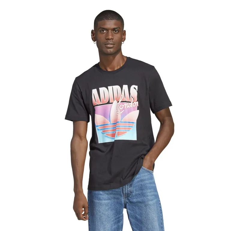 Men's adidas Originals Key City London Brand T-Shirt in Black