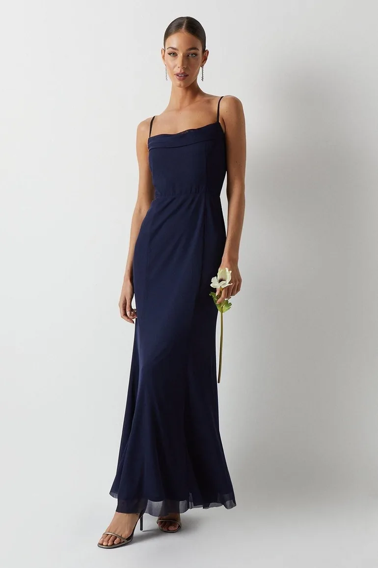 cowl front bridesmaid dress Ariel Convertible Crepe Dress main image 1