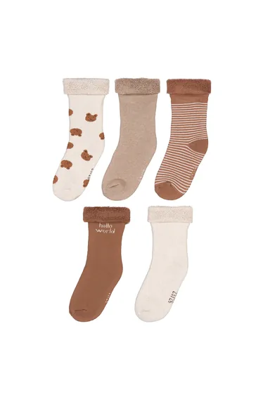 Pack of 5 Pairs of Socks in Organic Cotton Mix