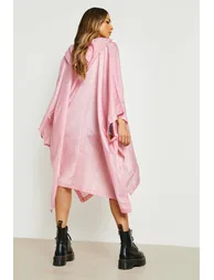 Hooded Festival Poncho - pink - 1