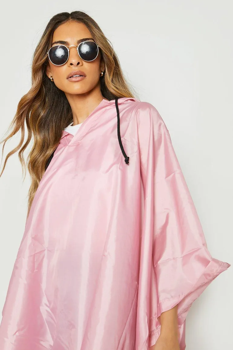 Hooded Festival Poncho - pink - 3