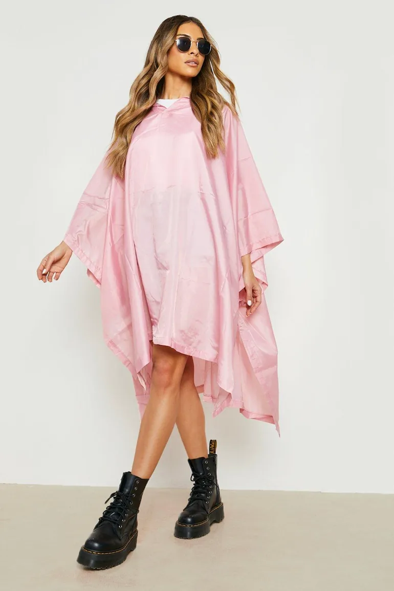 Hooded Festival Poncho - pink - 2