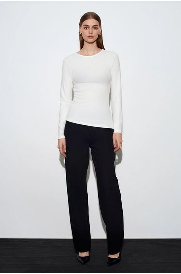 Dilvin Slim Fit Long Sleeve Jersey Blouse