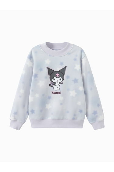 Girls' Contrast Colored Sweatshirt With Print