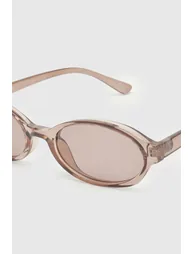 Oval Rounded Sunglasses - brown - 3