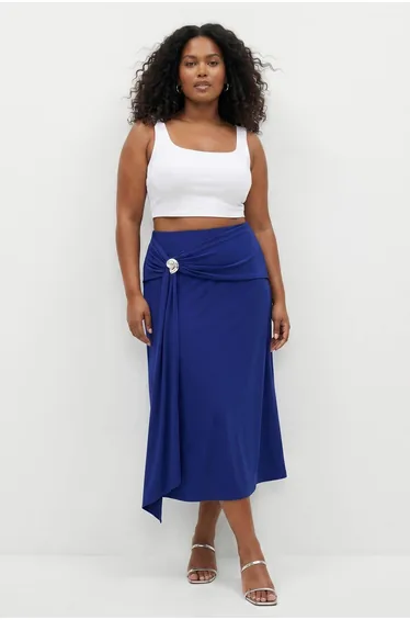 Cobalt Bodycon Accessory Detail Knitted Long/Maxi Skirt