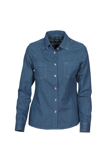 James Harvest Womens/Ladies Jupiter Denim Look Shirt - Blue Denim