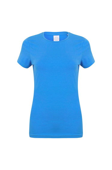 Skinni Fit Womens/Ladies Feel Good Stretch Short Sleeve T-Shirt - Heather Blue