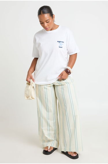 Plus Paradise Beach Oversized T-Shirt - white