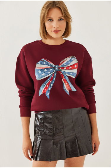Women's Colorful Butterfly Printed Sweatshirt