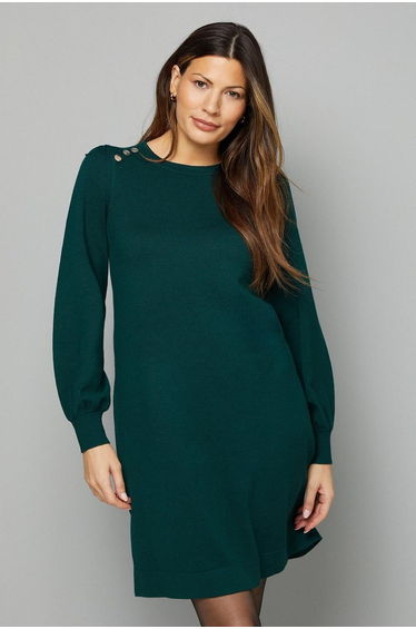 Crew Neck Swing Jumper Dress