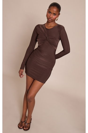 Chocolate Twist Bust Mini Dress