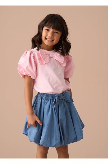 Annie Blue Puffball Denim Skirt