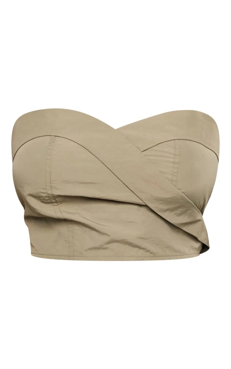 Shape Khaki Parachute Bandeau Top - 4