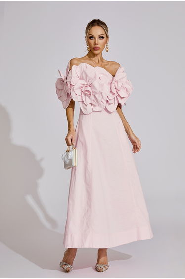 Dove Pink Floral Maxi Dress
