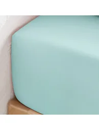 شرشف سرير بحواف مطاطية قطن عالي بإرتفاع 30سم سادة - 1