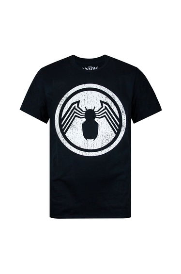 Venom Mens Distressed Logo T-Shirt - Black/White