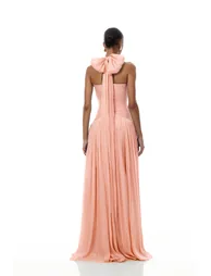 Térébenthine Pink Glossy Gathered Maxi Dress - 3