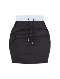 Shape Black Boxer Waistband Detail Mini Skirt - 5