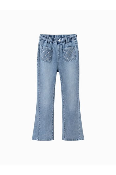 Girls' Denim Pants With Embroidery