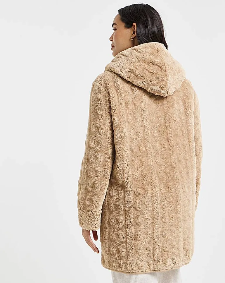 Pretty Secrets Cable Fleece Cardigan - 2