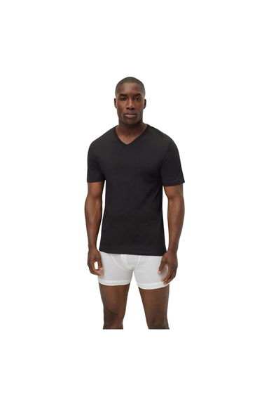 Boss Mens Logo V Neck T-Shirt (Pack of 3) - Black