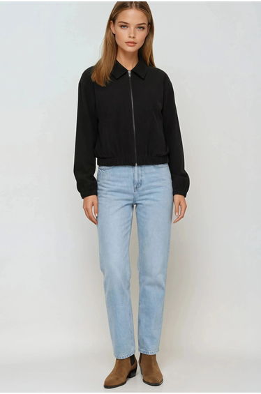 MIXRAY Relaxed Fit Zipper Jacket with Pockets
