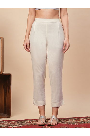 Off-White Regular Fit Linen Trousers