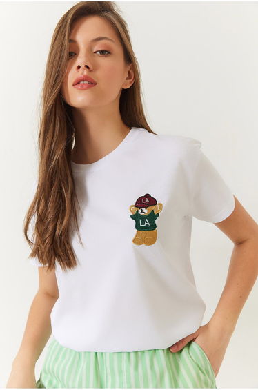 Women's Teddy Bear Printed T-shirt