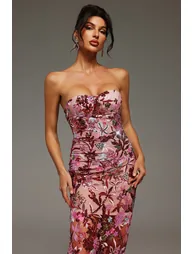 Lilya Off-the-Shoulder Embroidery Sequin Maxi Dress - 2