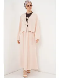 BDART V-neck Tie Closure Blouse & Maxi Skirt Two-Piece Coord Set - 3