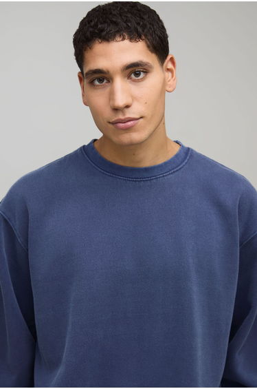 Washed Navy Oversized San Francisco Print Sweatshirt - washed navy