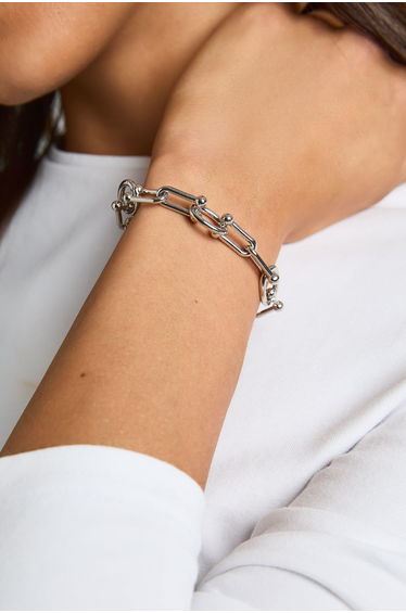 Link Chain Toggle Bracelet - silver