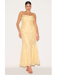 lemon textured lace up back maxi dress Shona Joy La Lune Lace Back Maxi Dress in Yellow