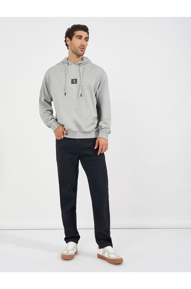 Minimal Print Relaxed Fit Hoodie